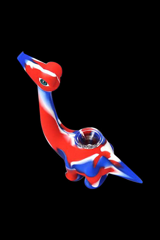Awesome Dinosaur Silicone Hand Pipe with Glass Bowl