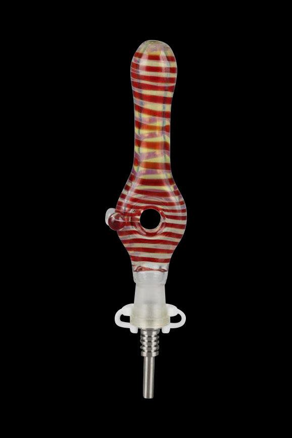 Awesome 10mm Glass Donut Dab Straw with Titanium Tip