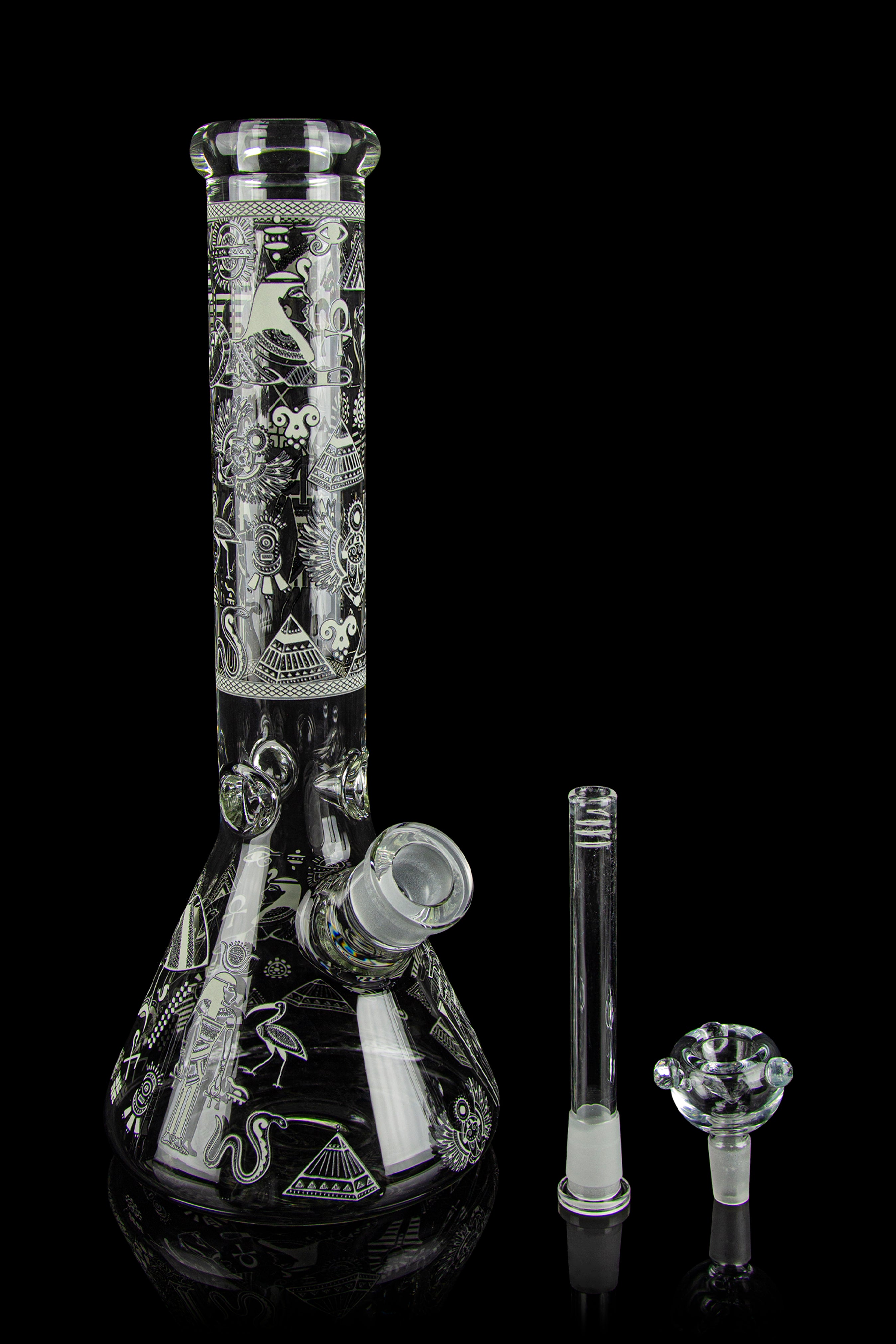 BONGS USA Glowing Egyptian Deities Ice Bong - Light Up Your Nights!
