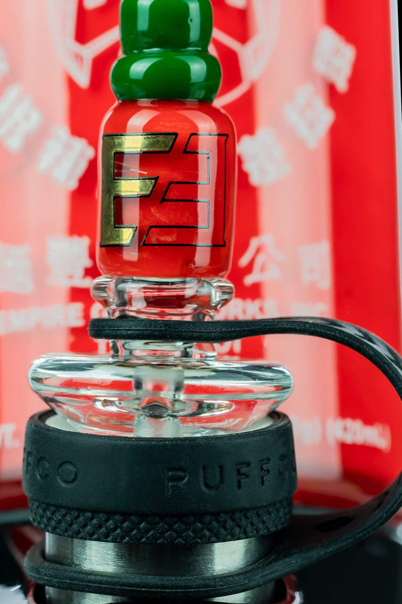 Empire Glassworks Sriracha Themed Carb Cap: A Must-Have for Puffco Peak Users