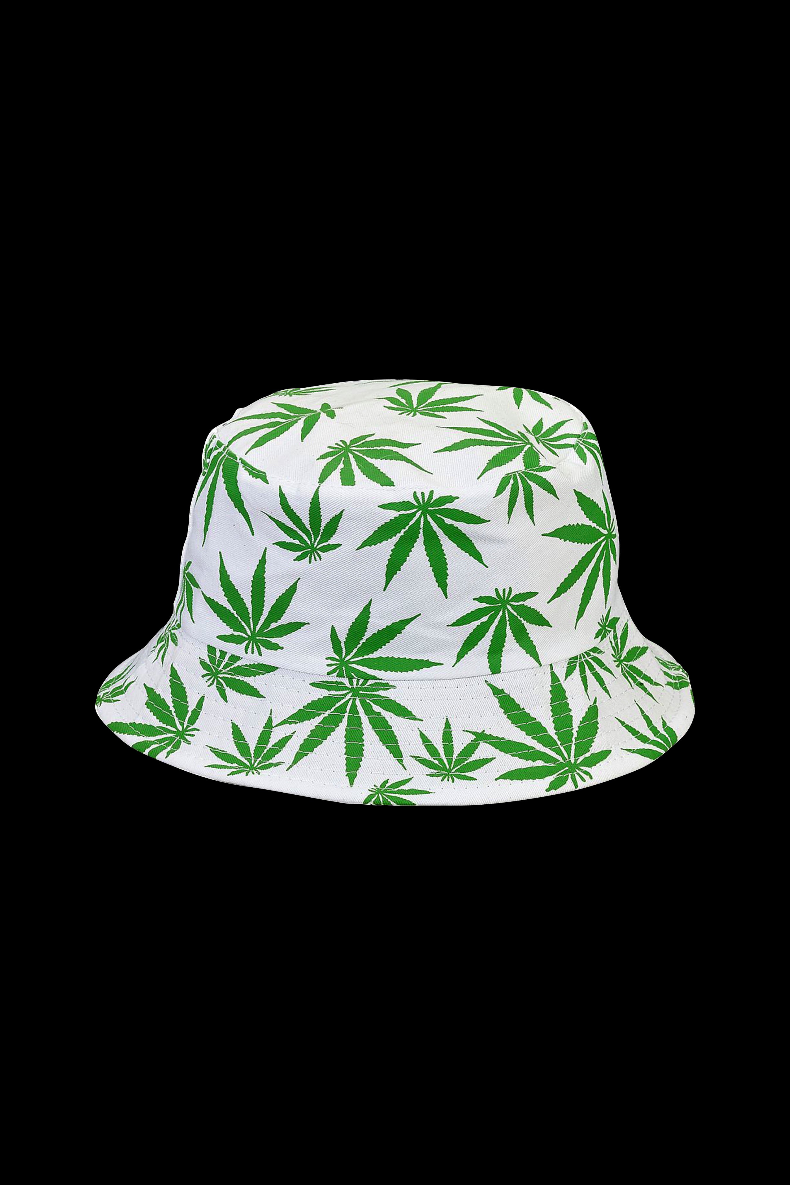 Awesome Bucket Hat with Stunning Green Hemp Leaf Print