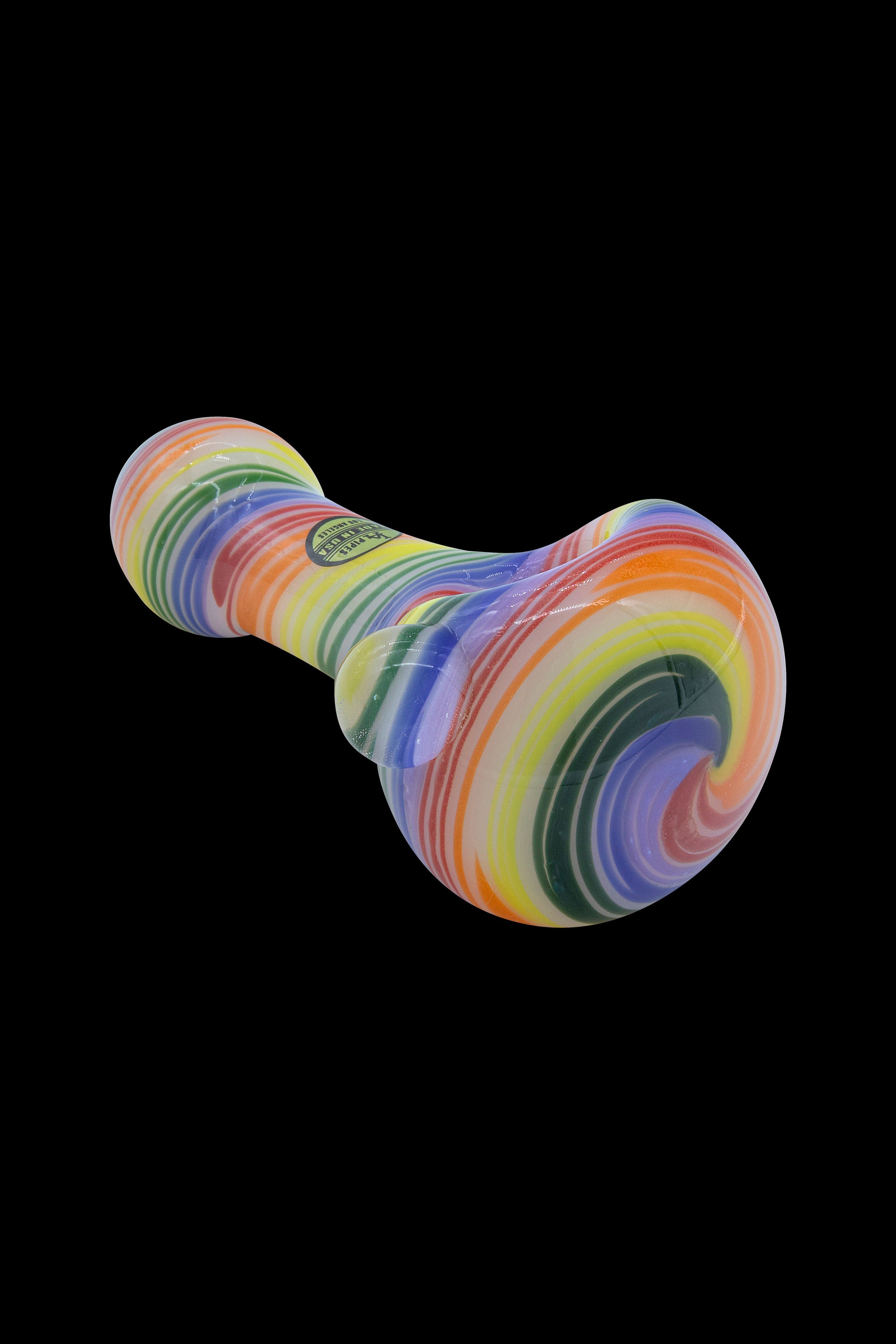 LA Pipes Stunning Rainbow Spirals White Glass Pipe