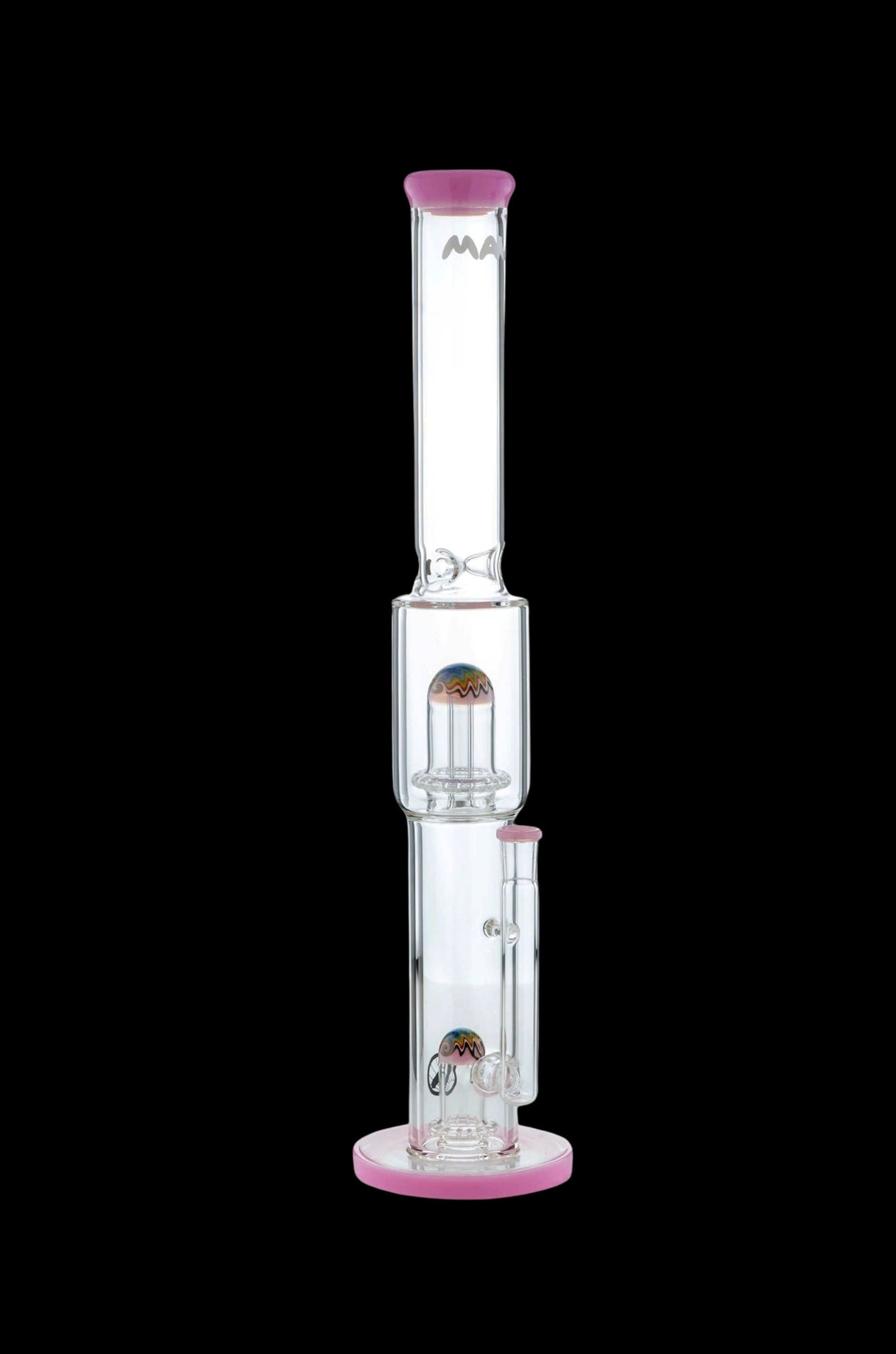 MAV Glass Wig Wag Reversal Double UFO Straight Tube Bong - An Out - of - this - World Smoking Experience
