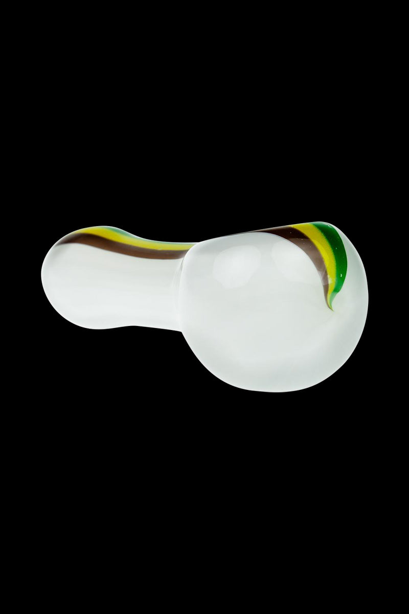 G-Spot White Rasta Glass Spoon Pipe - A Stylish Smoking Companion