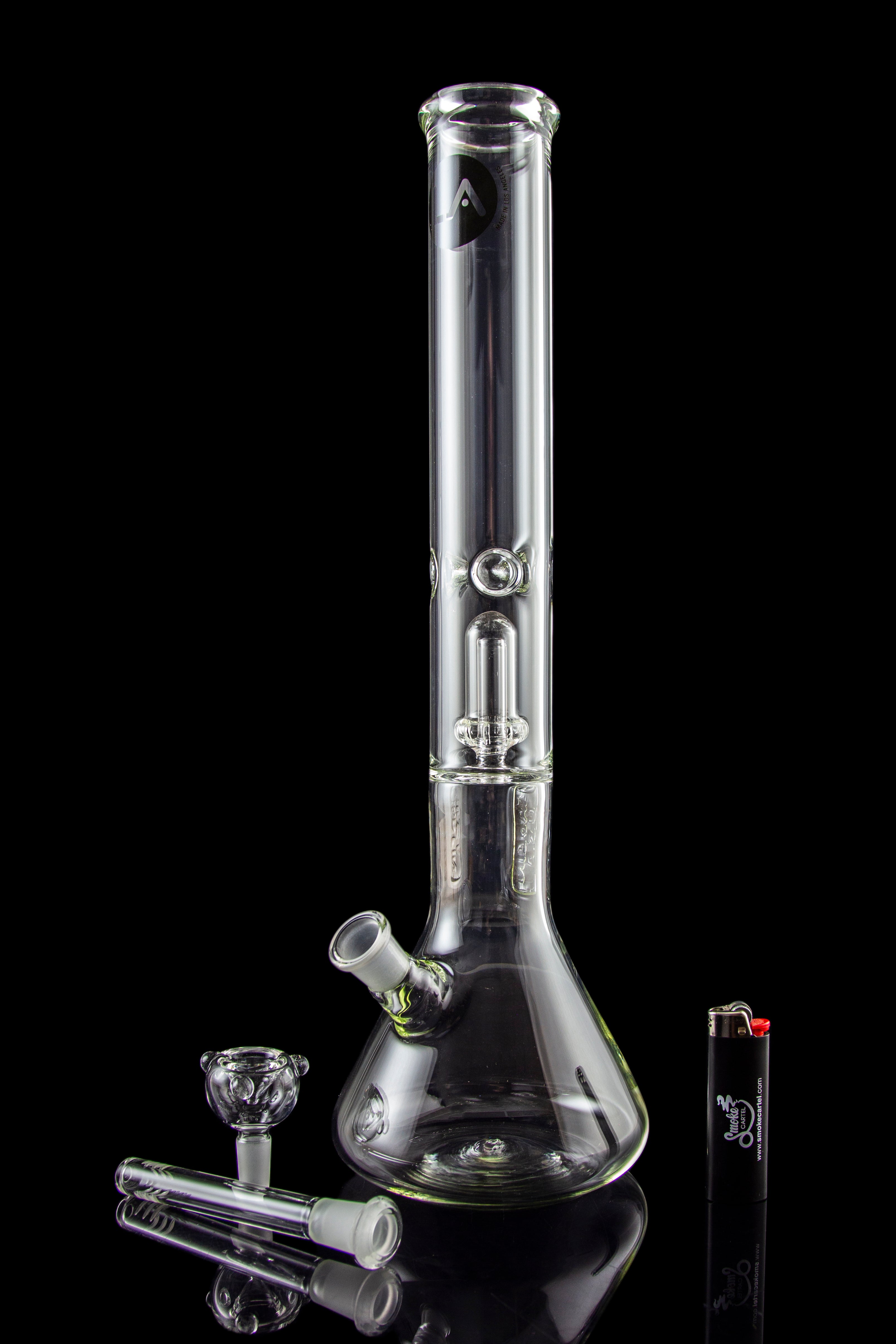 LA Pipes 5mm Thick Beaker Water Pipe with Showerhead Perc - Enjoy Super Smooth Hits!