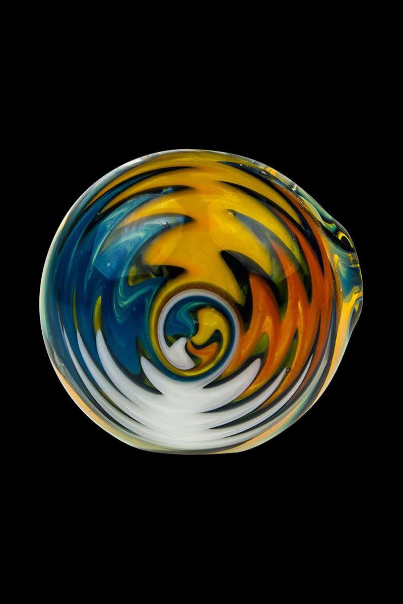 G-Spot Black and White Striped Hurricane Bowl Glass Spoon Pipe - A Stunning Smoking Companion