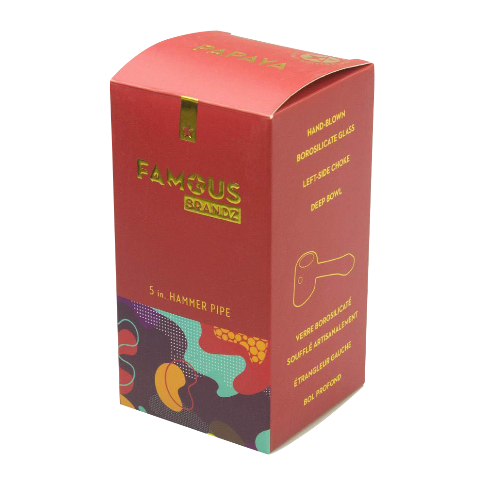 Famous Brandz Papaya Hand Pipe - A Stunning Hammer Design
