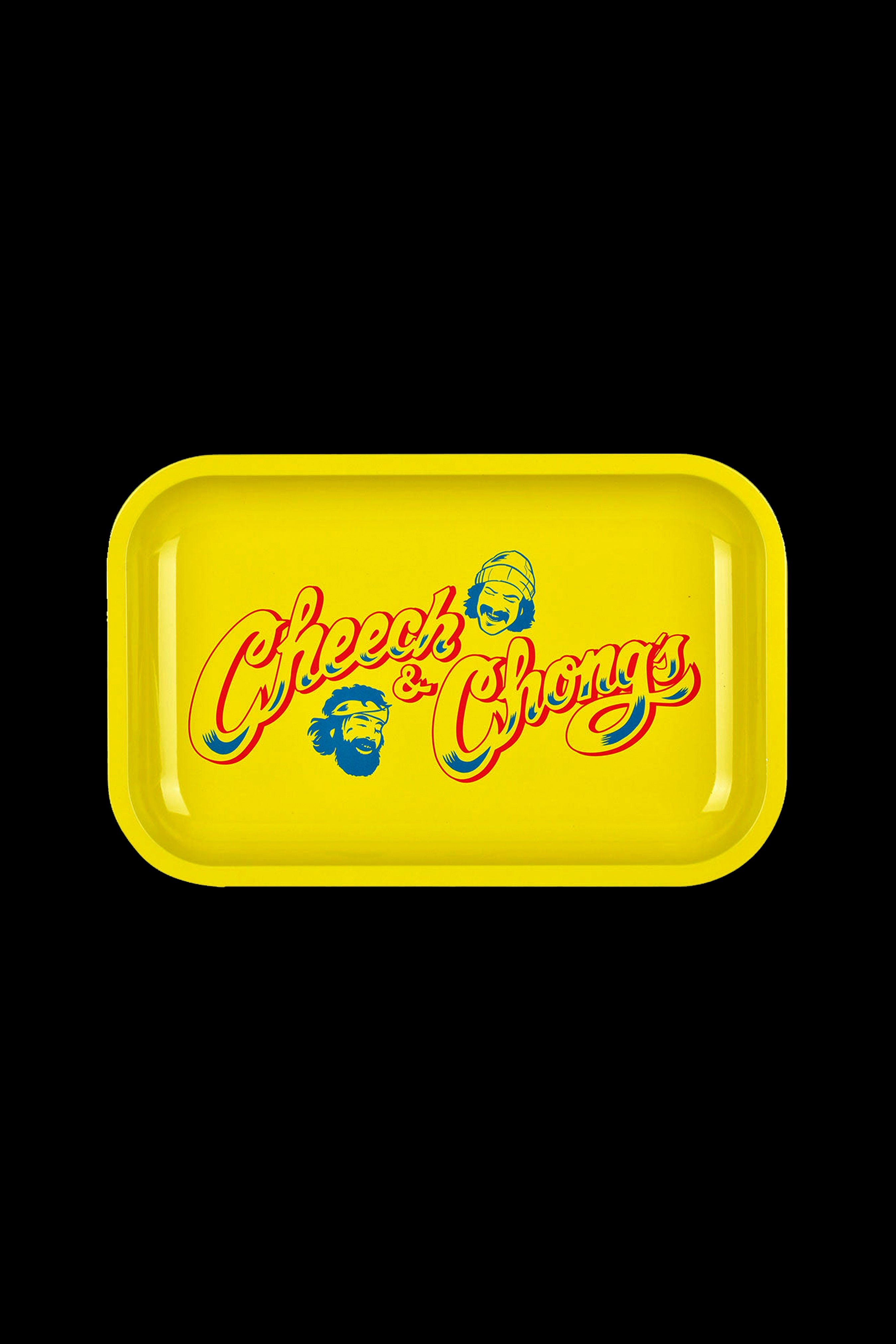 Cheech & Chong x Pulsar Yellow Logo Metal Rolling Tray with Lid - A Must - Have for Smokers!