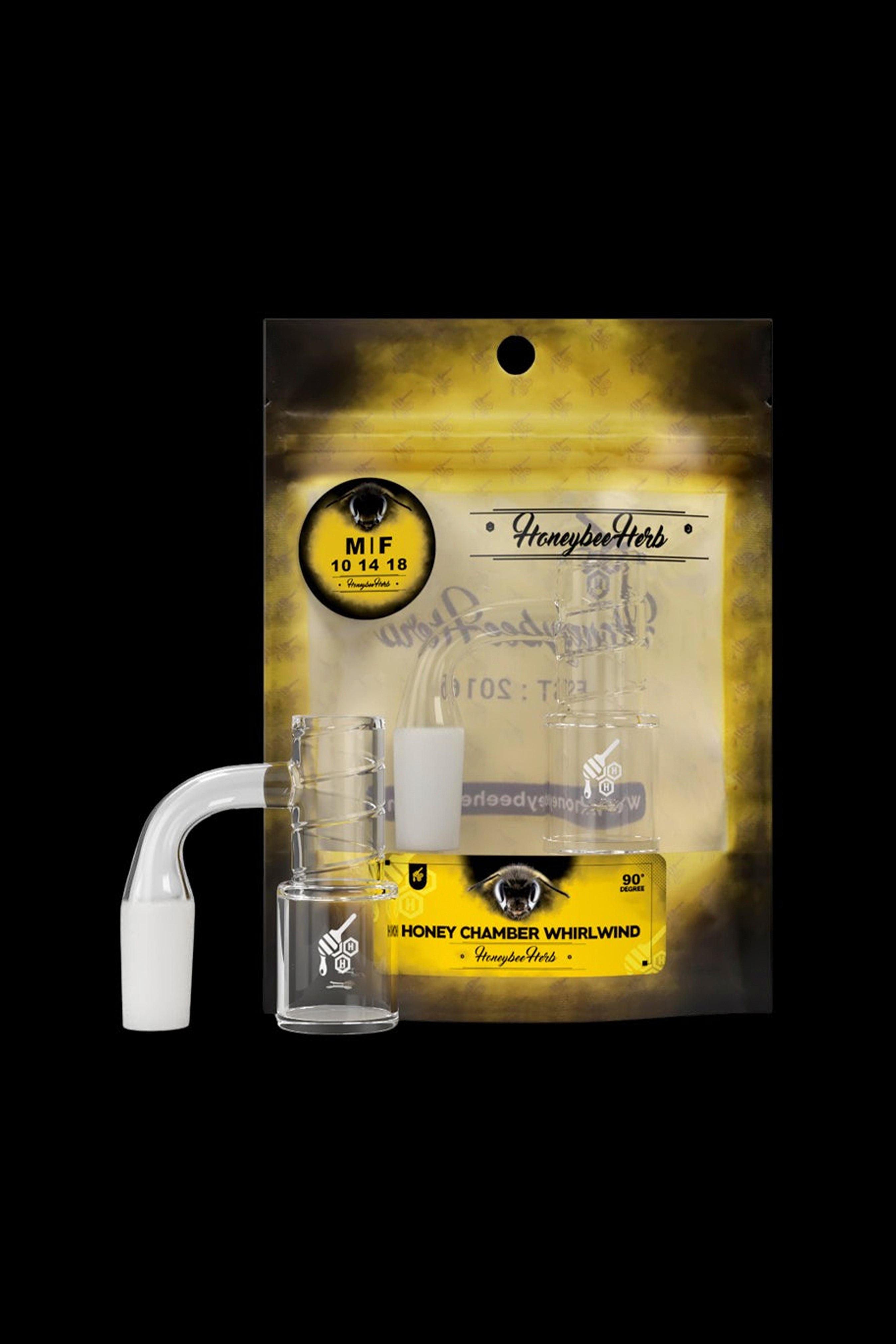 Honeybee Herb Yellow Line Honey Chamber Whirlwind Quartz Banger - A Stunning Dabbing Essential