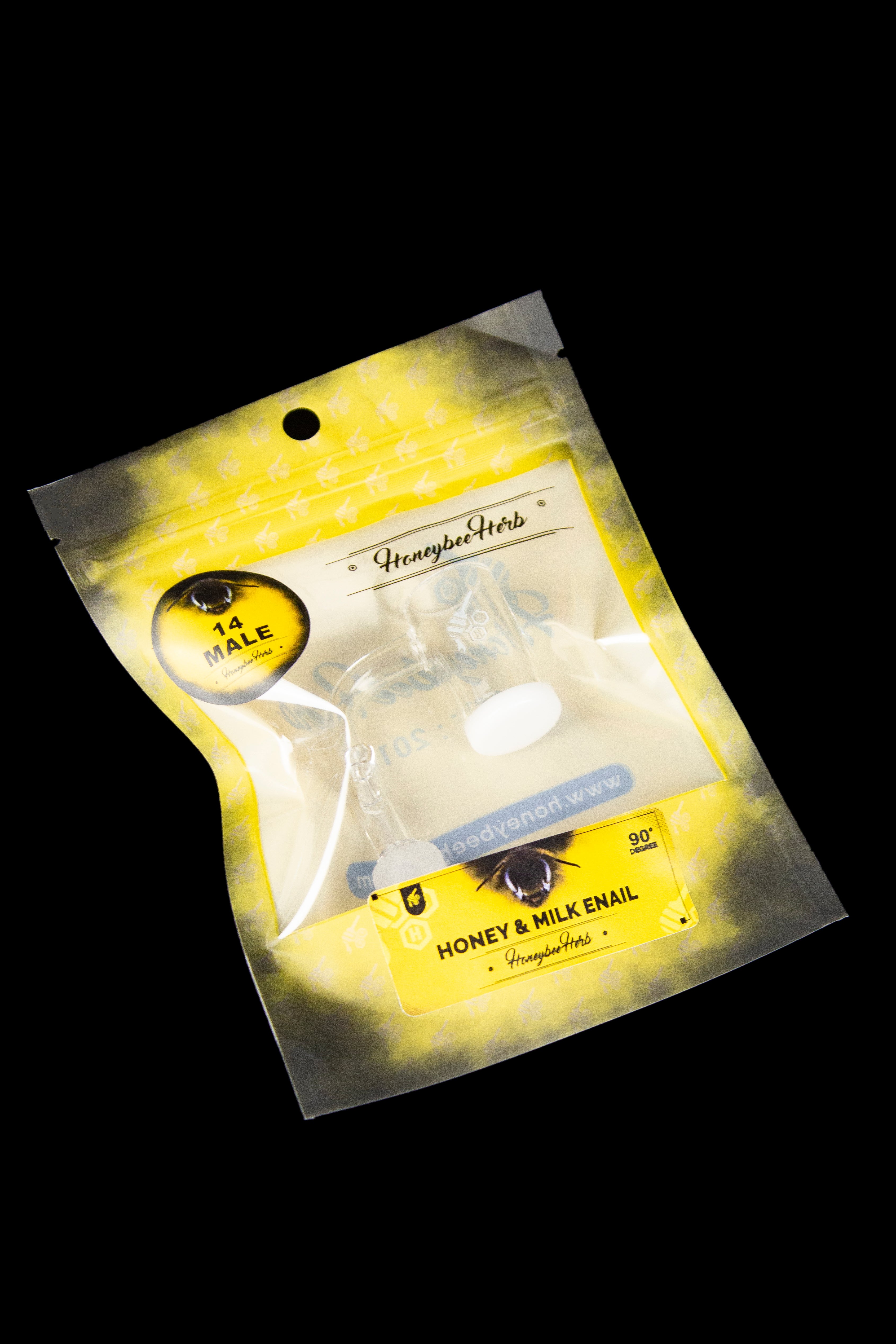Honeybee Herb Honey & Milk Enail Quartz Banger - Stunning Yellow Line