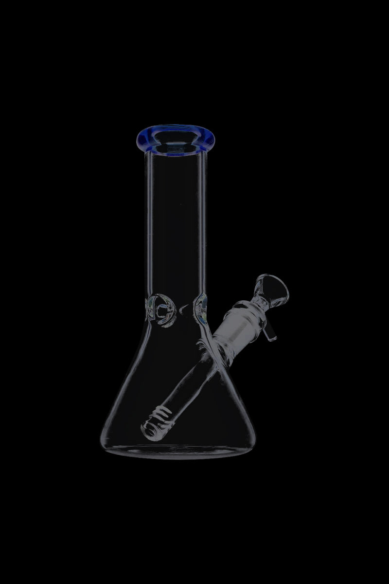 Exquisite Glass Beaker Base Ice Bong with Vibrant Colored Mouthpiece