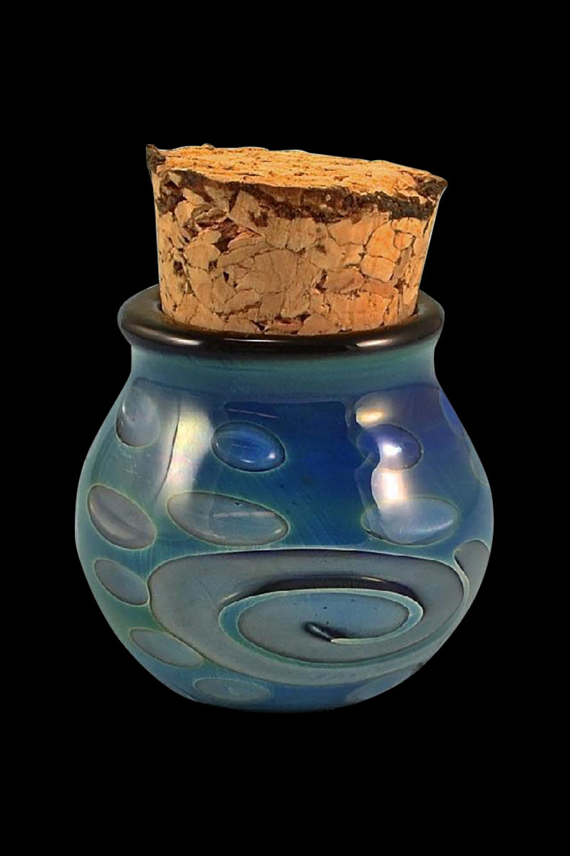 Enchanting Iridescent Swirls Nug Jar with Cork