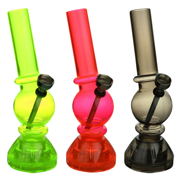 Cool Angled Mini Acrylic Water Pipe with Handy Grinder Base