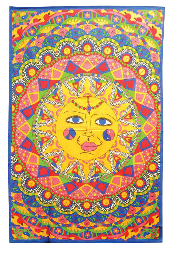 Vibrant Multi - Color Sun Tapestry