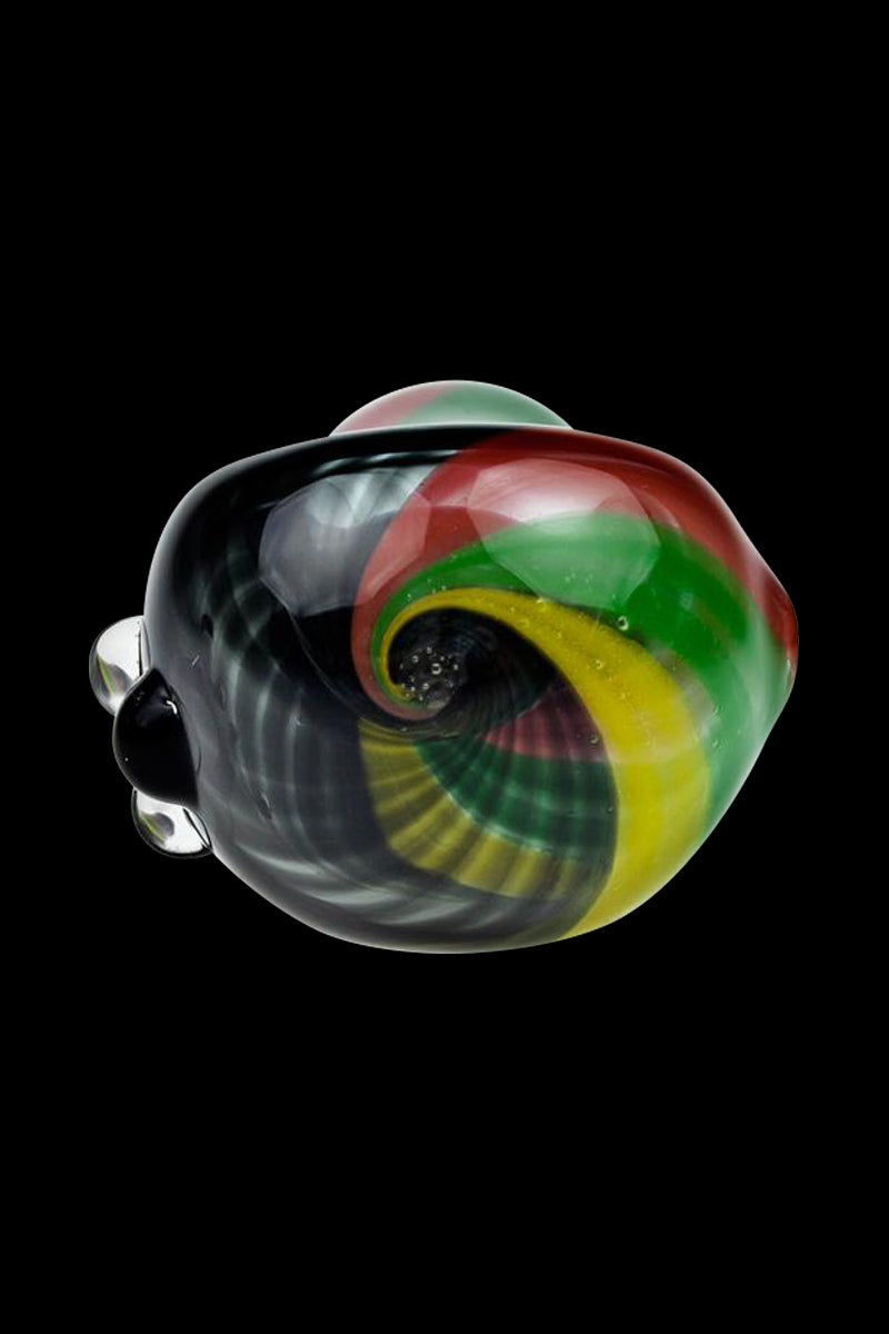 G-Spot Black Rasta Stripes Glass Spoon Pipe - Premium Smoking Delight