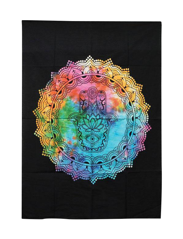 Enchanting Tie-Dyed Hamsa Hand Wall Hanging Tapestry