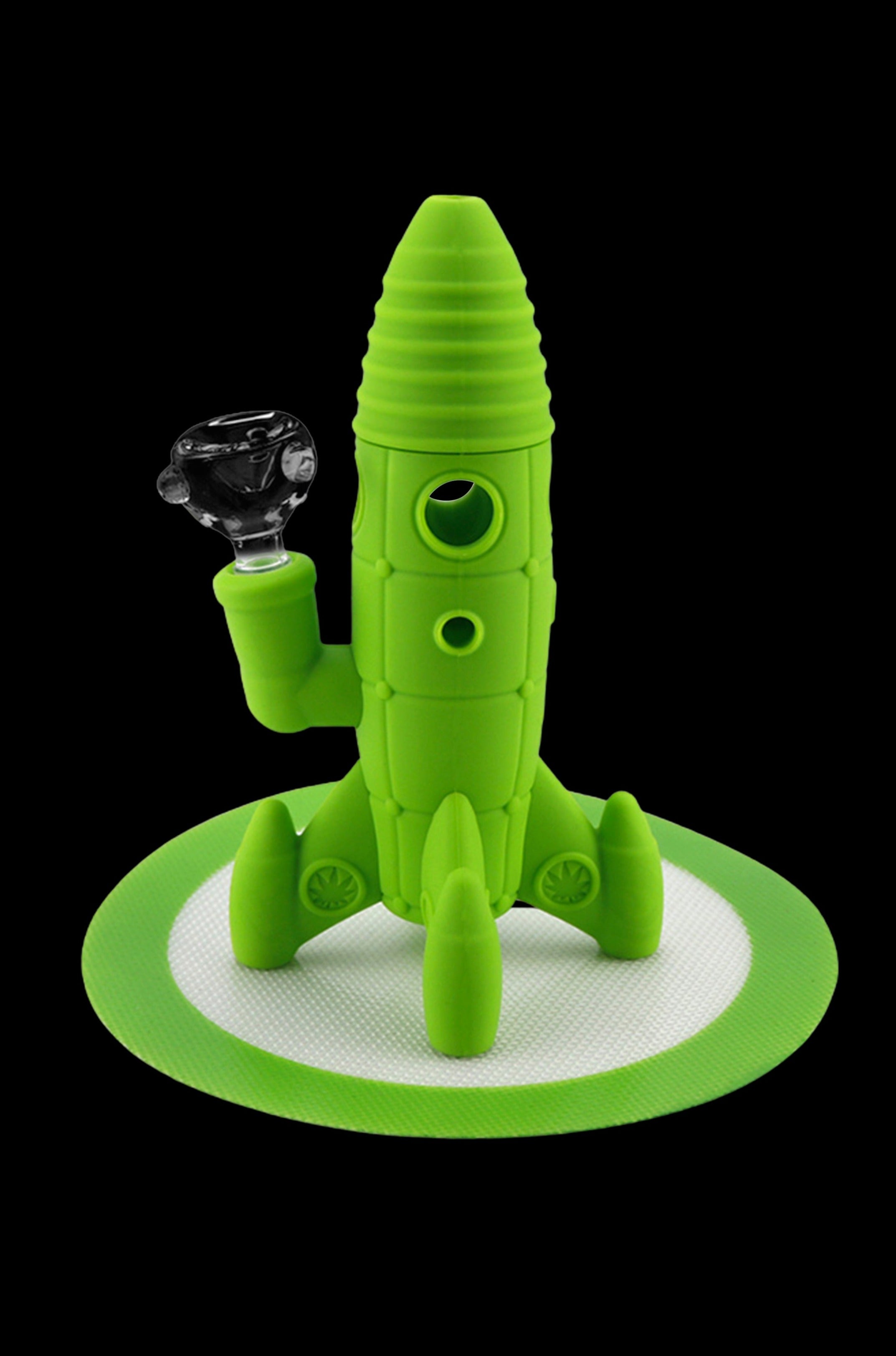 Cloud 8 Rocket Ship Silicone & Glass Water Pipe - Blast Off in Style!