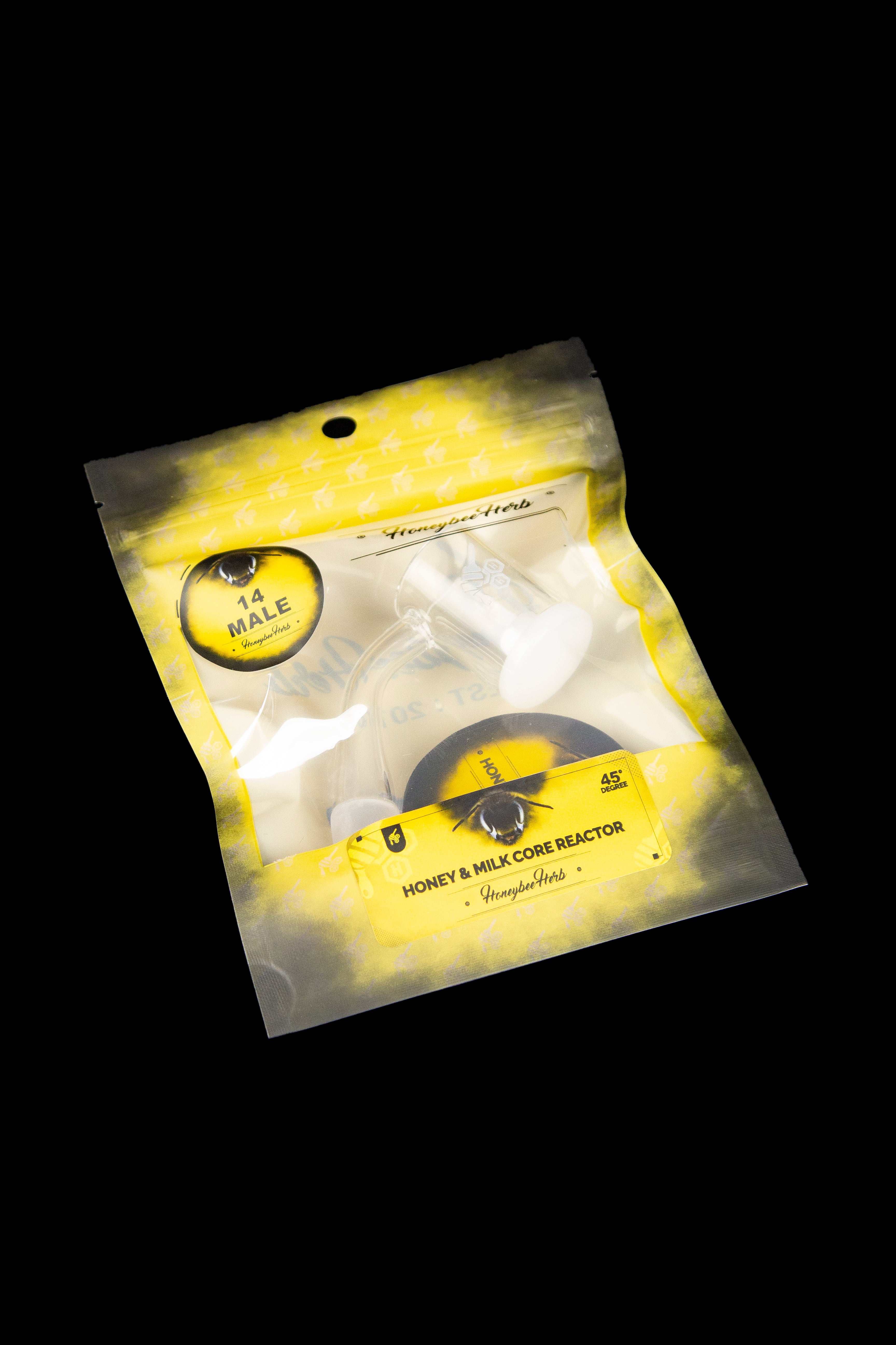 Honeybee Herb Honey & Milk Core Reactor Quartz Banger - Yellow Line: A Must - Have for Dab Enthusiasts