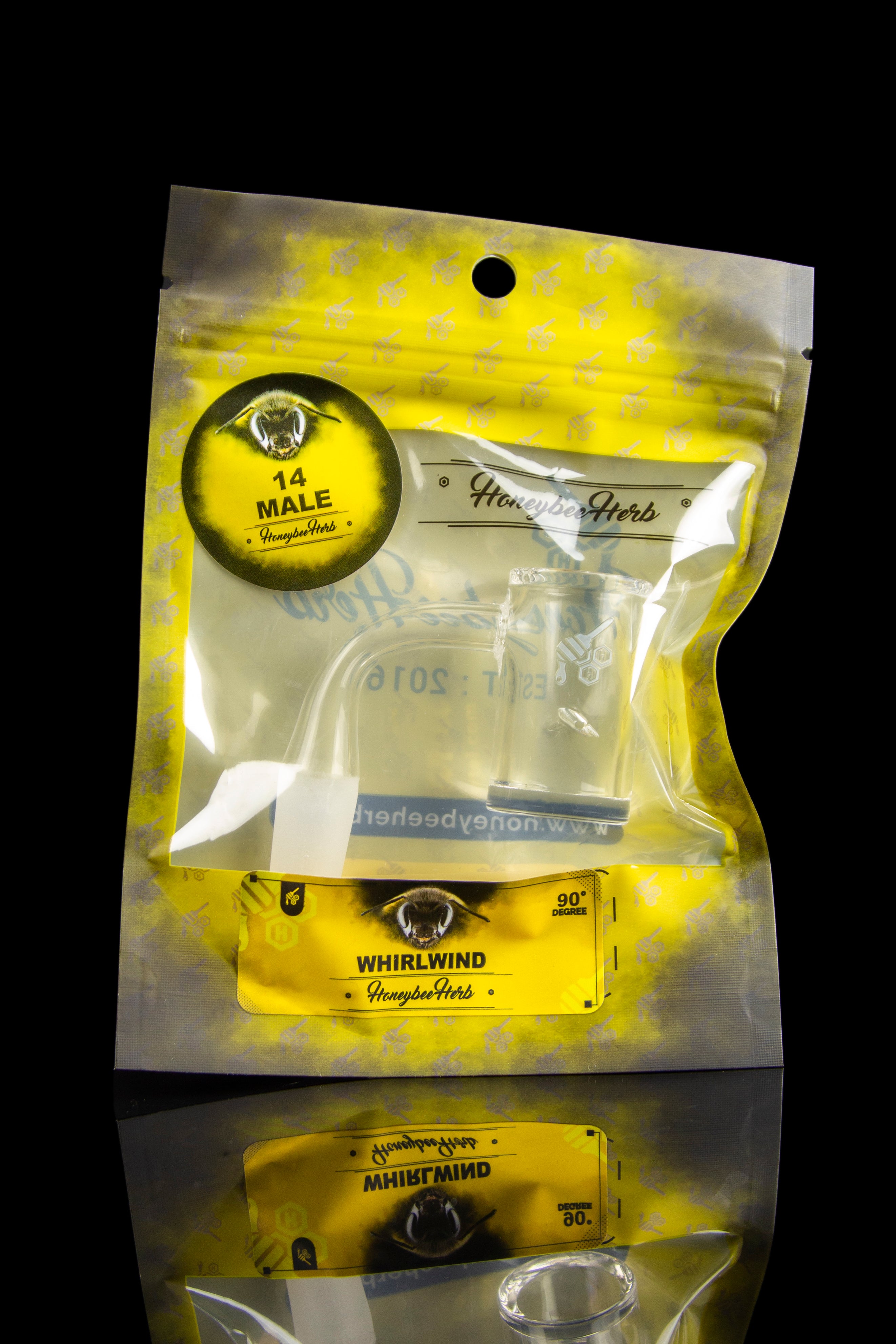 Honeybee Herb Whirlwind Quartz Banger - Yellow Line: A Dabber's Dream
