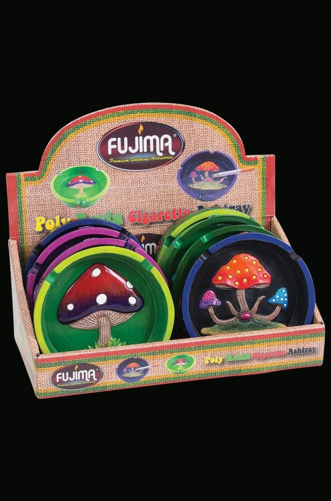 Cool 8-Pack Mushroom Round Ashtrays for Psychedelic Art Lovers
