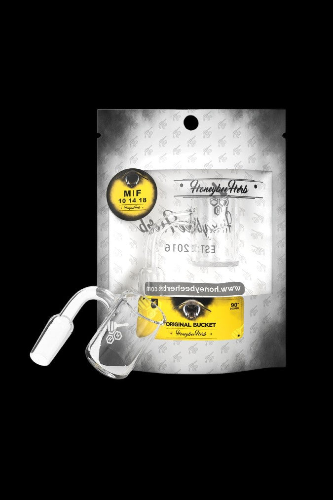 Honeybee Herb Premium Bucket Quartz Banger - White Line: Unleash Your Dabbing Potential!