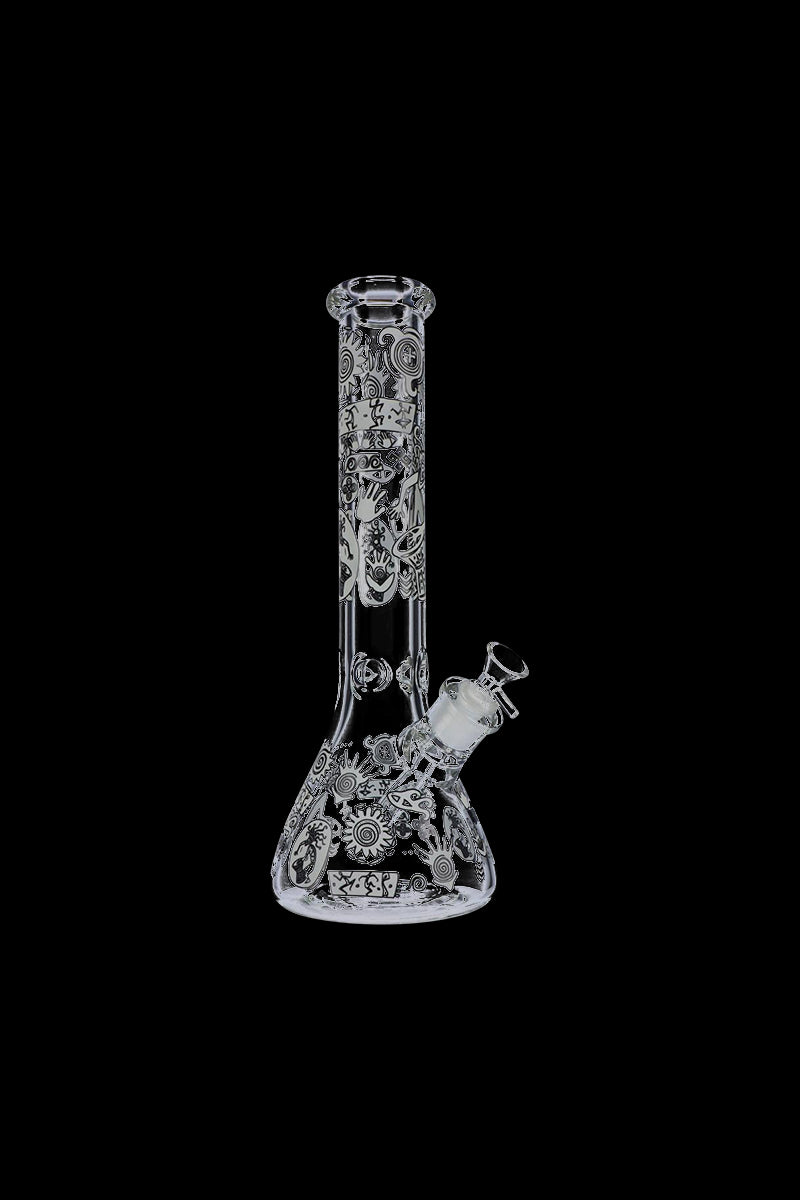 Stunning Tribal Drummer Print Glass Beaker Ice Bong