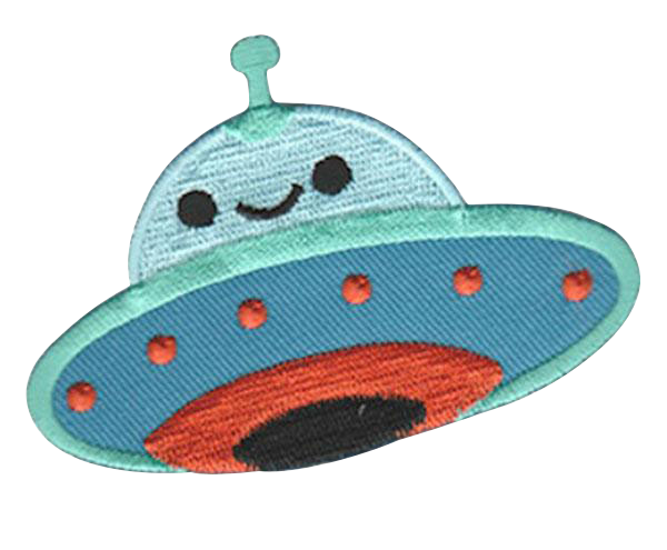 Adorable Alien Flying Saucer Embroidered Patch