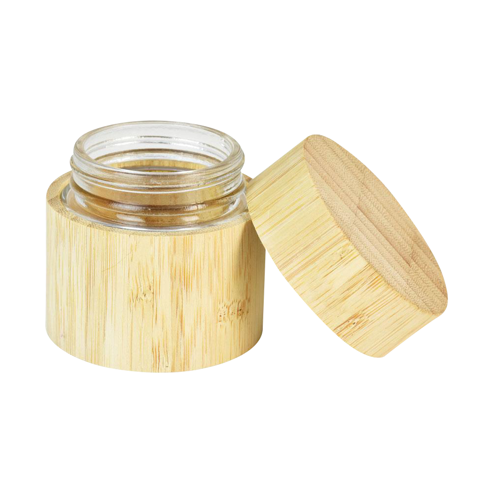 Exquisite Bamboo-Encased Childproof Glass Storage Jars