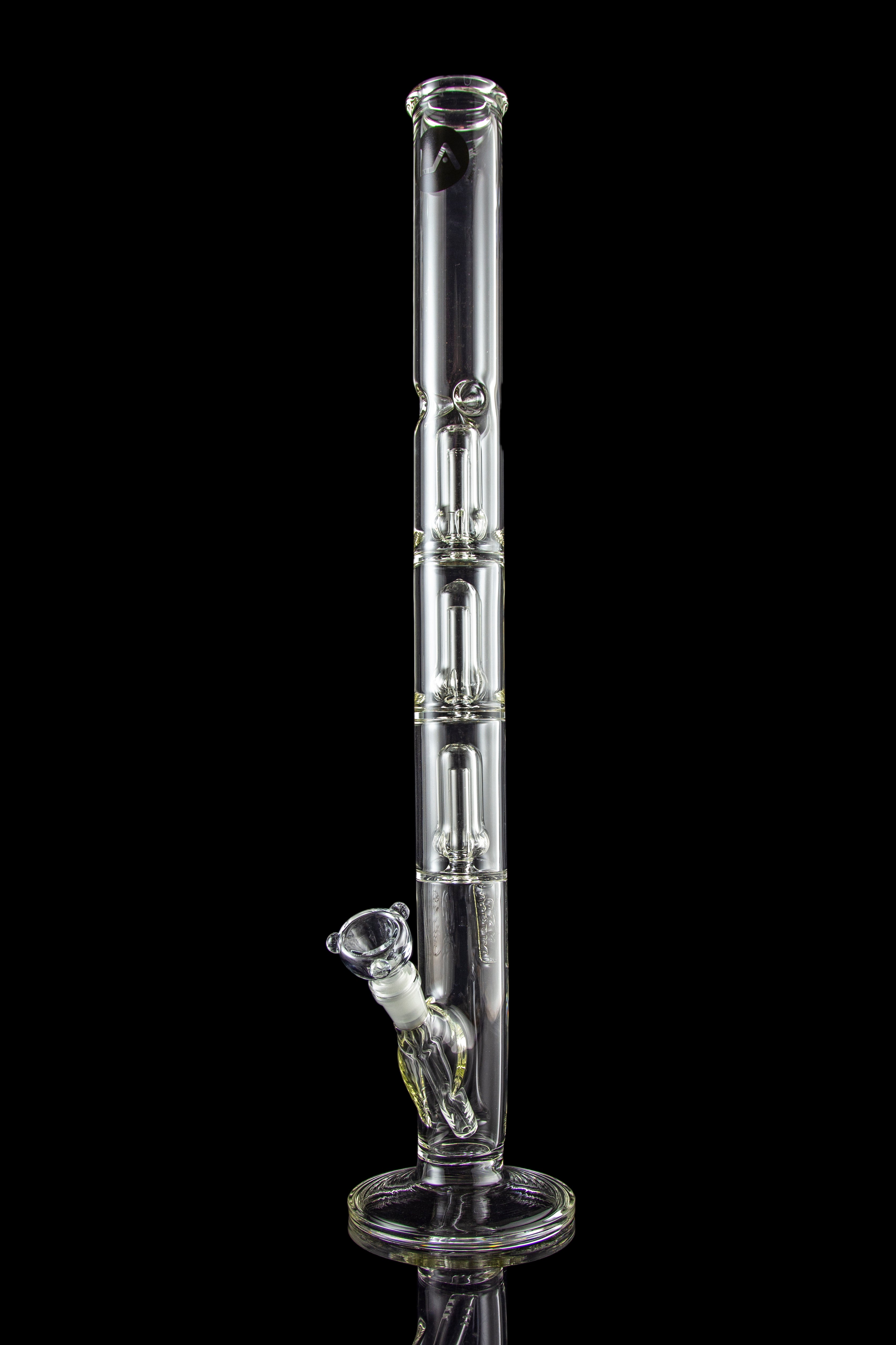 LA Pipes Thick Glass Straight Tube Bong with Showerhead Perc - Multiple Perc Options!