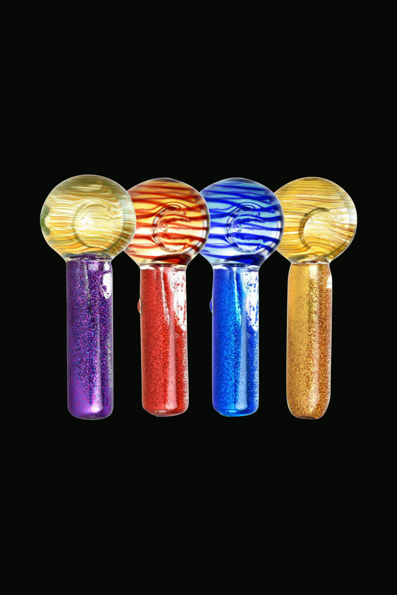 Cool Freezable Glycerin Space Glitter Spoon Pipe - Elevate Your Smoking Experience!