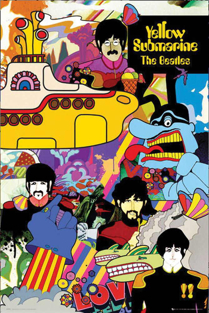 Iconic Beatles Yellow Submarine Poster - A Must-Have for Fans!