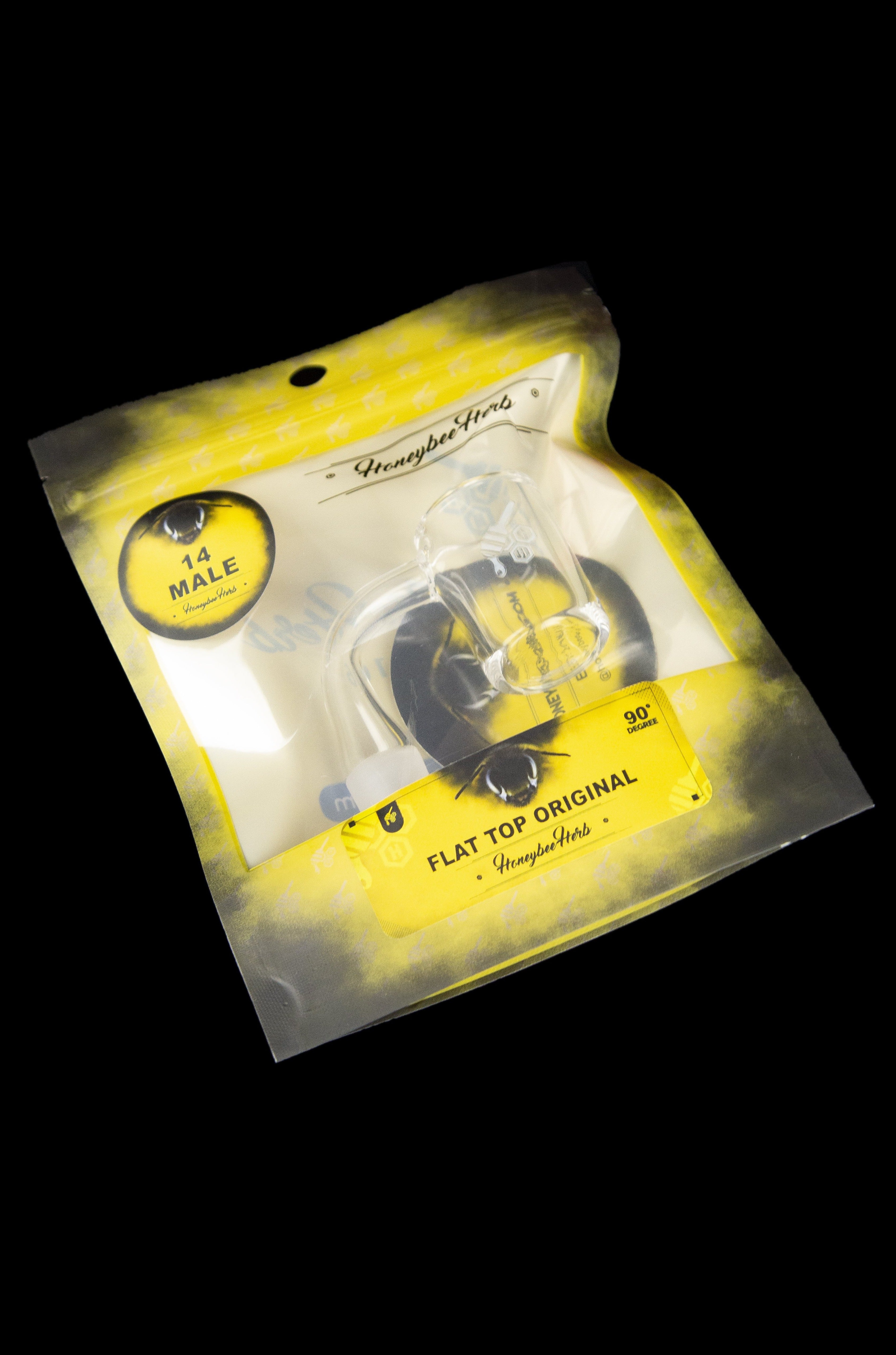 Honeybee Herb Flat Top Original Quartz Banger - Yellow Line: Premium Dabbing Essential