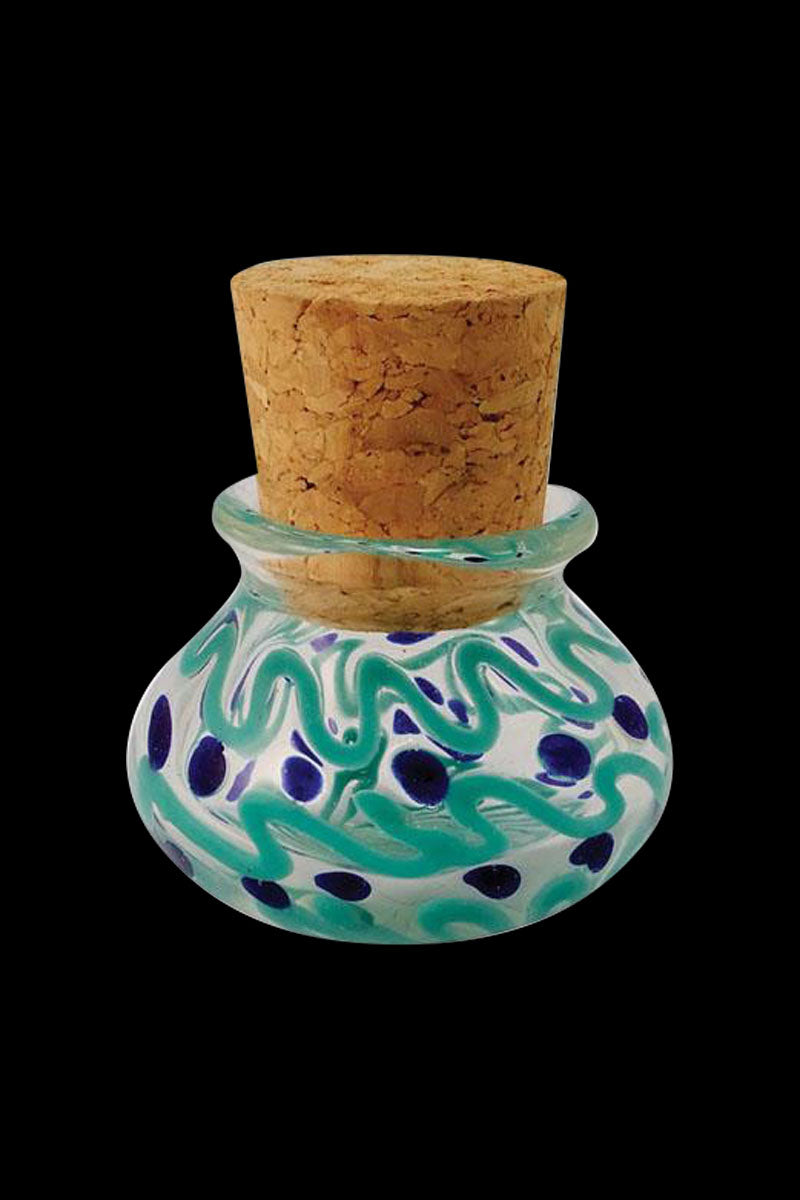 Charming Multicolored Glass Jar with Fun Squiggles and Dots