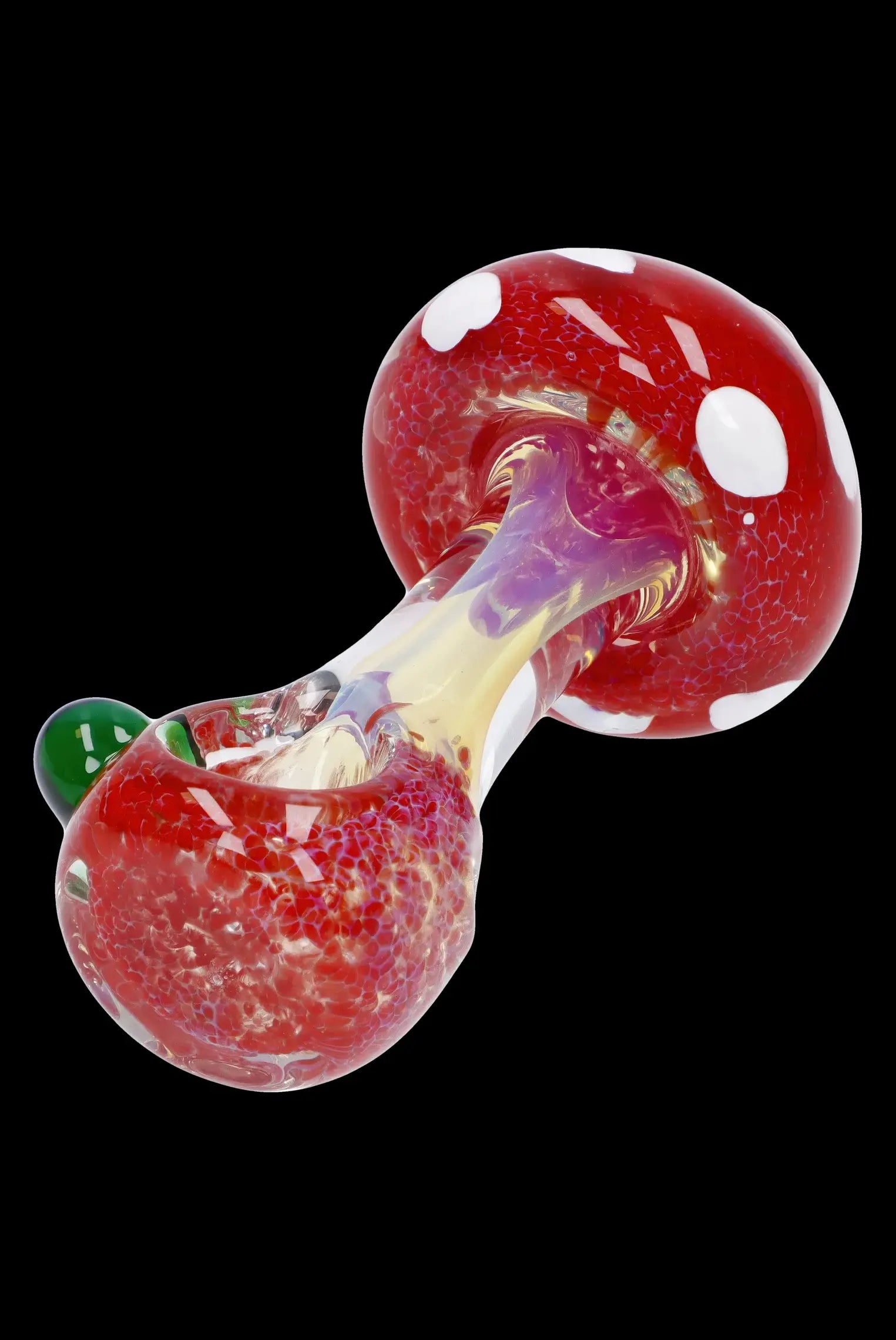 Exquisite Mushroom Frit Spoon Pipe - 4.5 inches