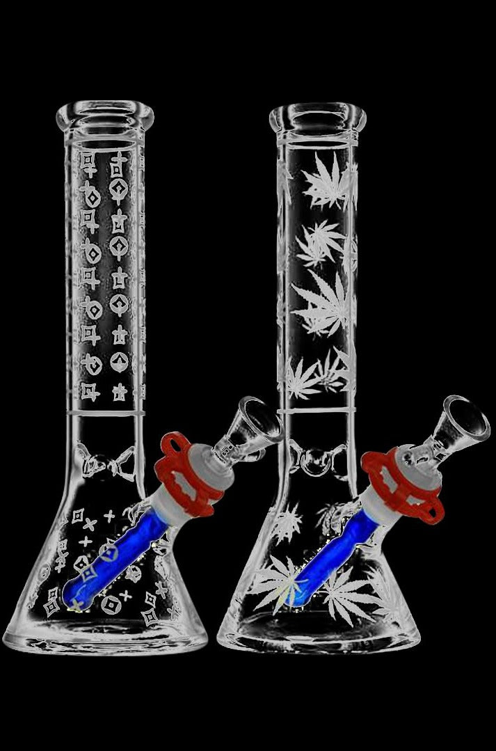 Stunning Frosted Design Beaker Water Pipe - A Must-Have!
