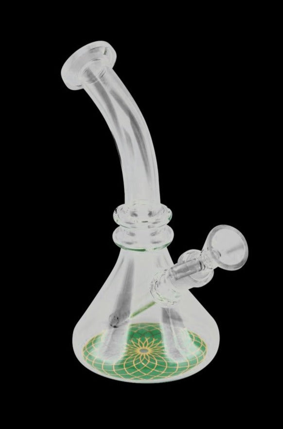 Stunning Flower of Life Mini Beaker Water Bong