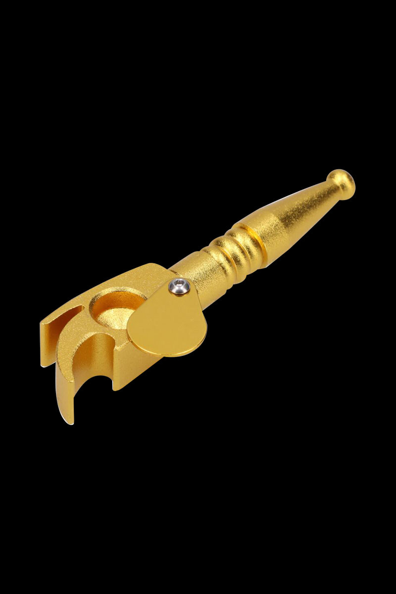 Incredible Metal Hand Pipe with Swivel Lid and Bottle Opener